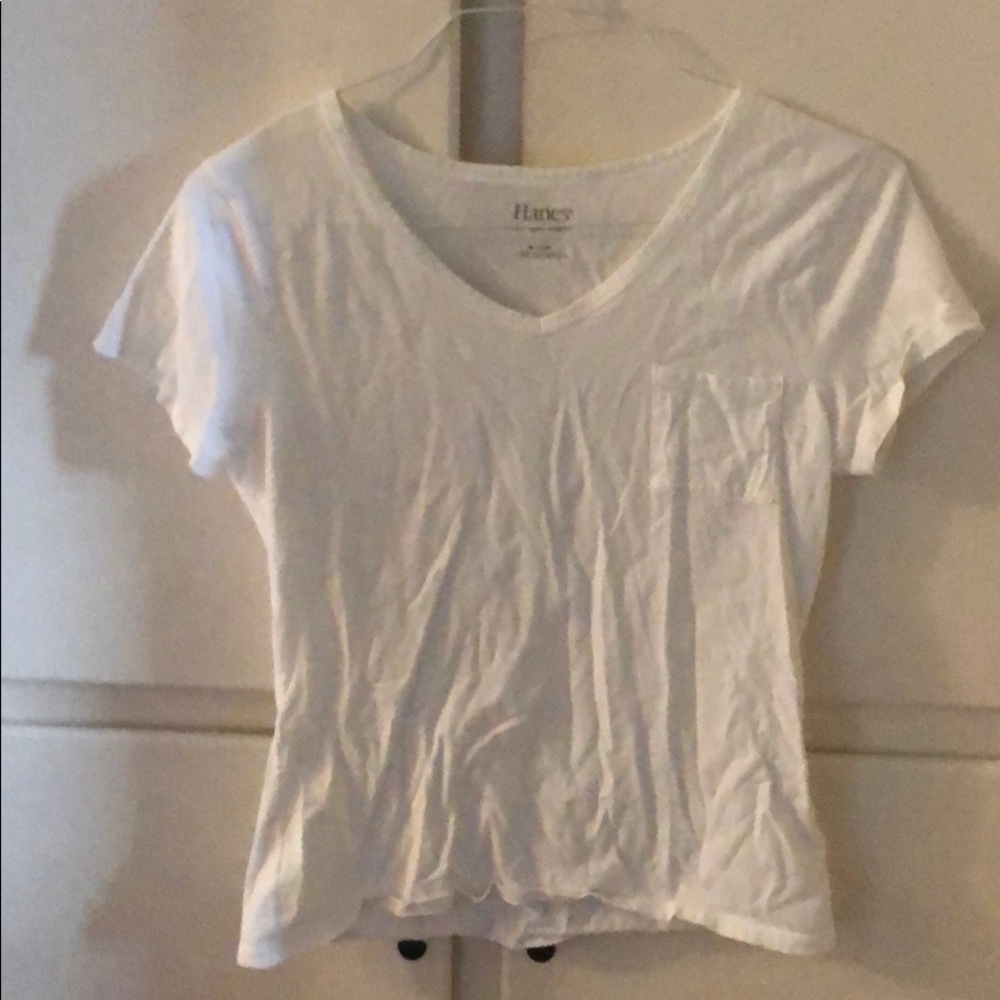 plain white top with frocket